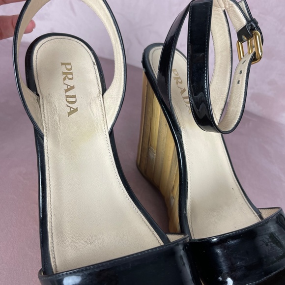 Authentic Prada Bamboo Wedges - Picture 3 of 6